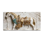Luxury White Stallion 3D Canvas Wall Painting