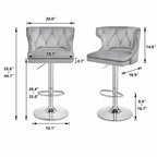 Luxury White Velvet Bar Lounge Chair with Gold Base