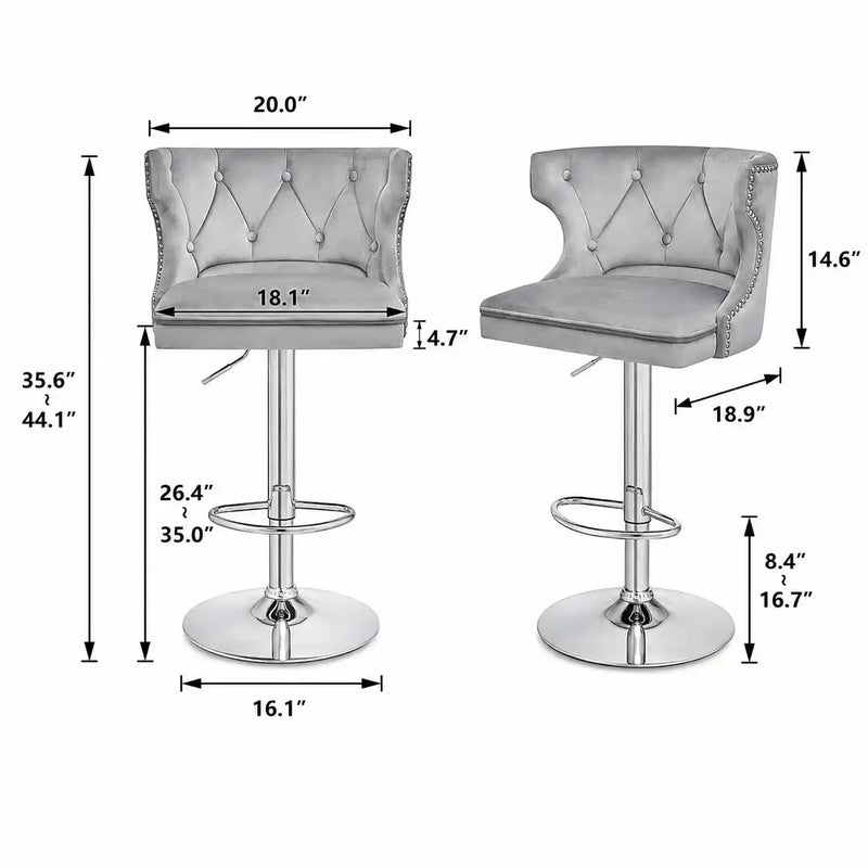 Luxury White Velvet Bar Lounge Chair with Gold Base