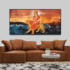 Maa Durga Bhagwati Premium Canvas Wall Painting