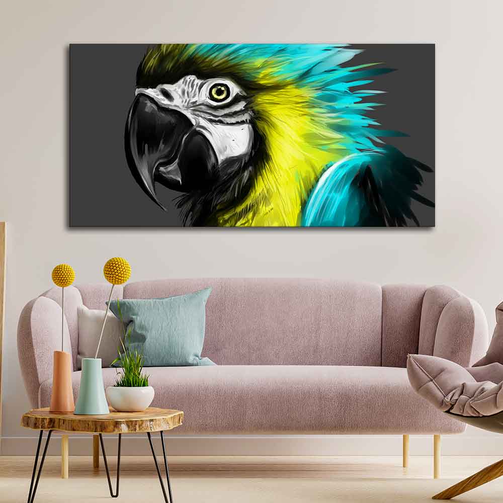 Macaw Parrot Abstract Art Wall Painting