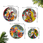 Madhubani Art Mithila Folk Tales Premium Wall Plates Painting Set of Four