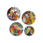 Madhubani Art Mithila Folk Tales Premium Wall Plates Painting Set of Four