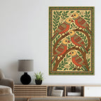 Madhubani Birds Canvas Wall Painting for Wall Art Decoration