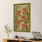 Madhubani Birds Canvas Wall Painting for Wall Art Decoration