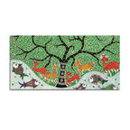 Madhubani Canvas Wall Painting for Wildlife Decor