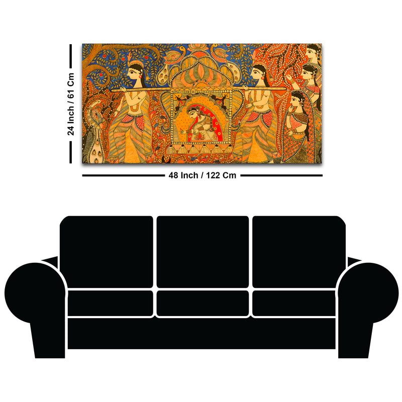 Madhubani Cultural Scene Painting | Premium Ethnic Home Decor