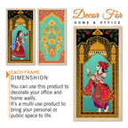 Madhubani Decorative Welcome Home Art Wooden Wall Frame Set of Three