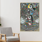 Madhubani Devotional Art Radha Krishna Wall Painting