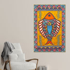Madhubani Fish Canvas Painting for Cultural Home Décor