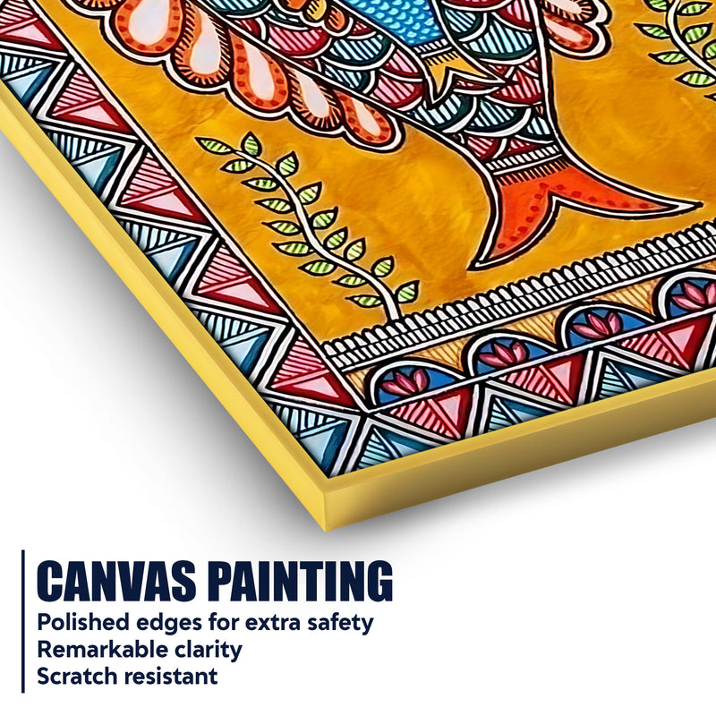Madhubani Fish Canvas Painting for Cultural Home Décor