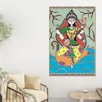 Madhubani Hindu Goddess Saraswati Wall Painting