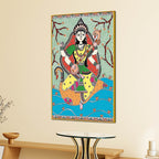 Madhubani Hindu Goddess Saraswati Wall Painting