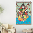 Madhubani Hindu Goddess Saraswati Wall Painting