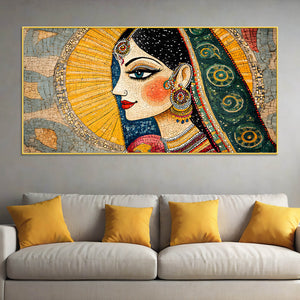 madhubani-indian-woman-canvas-wall-painting-for-home-wall-decor