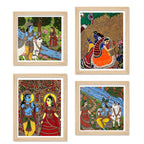 Madhubani Inspired Wall Art Frame Set of 4