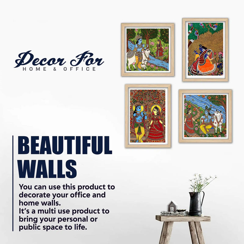 Madhubani Inspired Wall Art Frame Set of 4