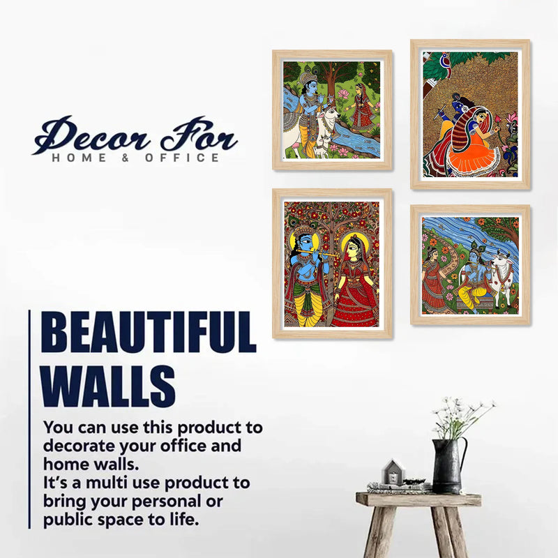 Madhubani Inspired Wall Art Frame Set of 4