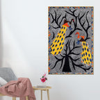 Madhubani Peacock Pair Canvas Wall Painting for Decoration