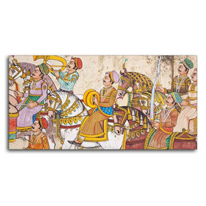 Madhubani/Rajasthani Art Premium Canvas Wall Painting