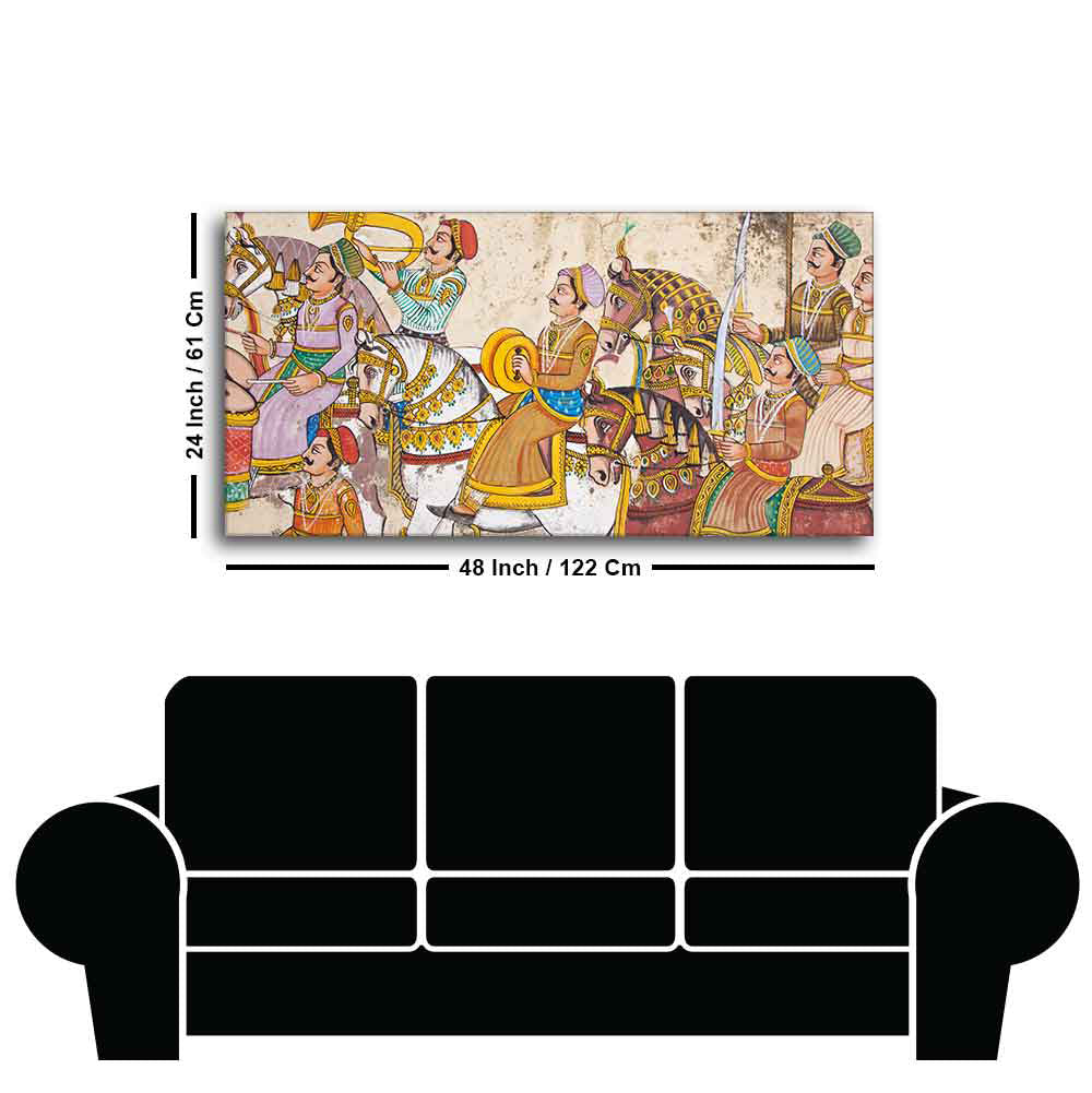 Madhubani/Rajasthani Art Premium Canvas Wall Painting