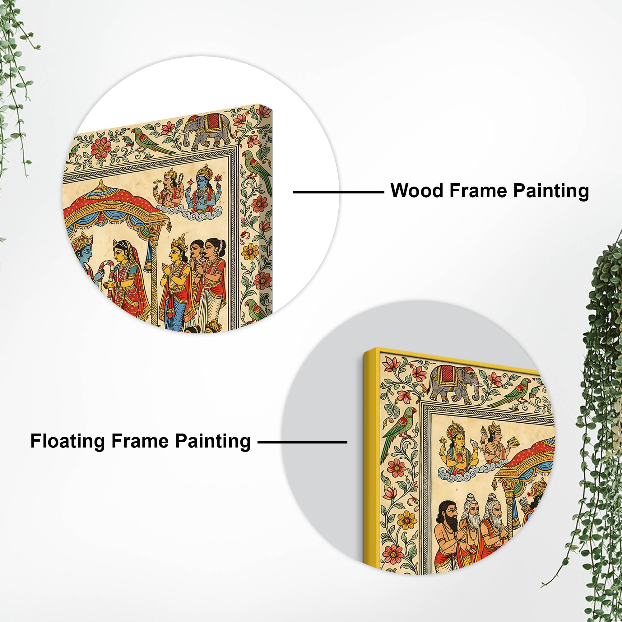 Madhubani Ram Sita Wedding Canvas Painting