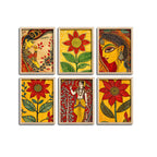 Madhubani Style Artwork Wall Frame Set of Six