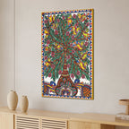 Madhubani Tree of Life Canvas Wall Painting for Traditional Decor