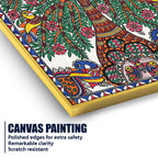 Madhubani Tree of Life Canvas Wall Painting for Traditional Decor