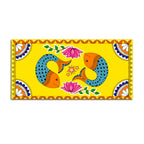 Madhubani Twin Fish Canvas Painting | Traditional Indian Decor