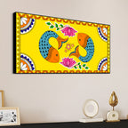 Madhubani Twin Fish Canvas Painting | Traditional Indian Decor