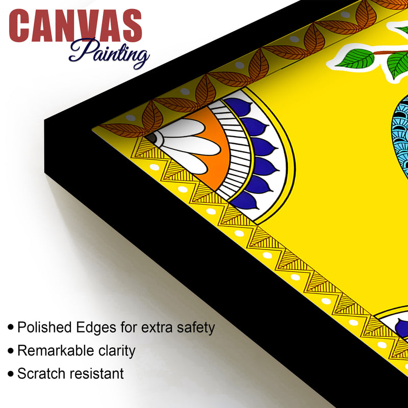 Madhubani Twin Fish Canvas Painting | Traditional Indian Decor