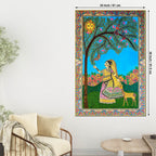 Madhubani Woman Nature Canvas Painting