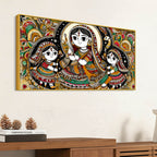 Madhubani Women Theme Canvas Painting | Ethnic Indian Wall Painting