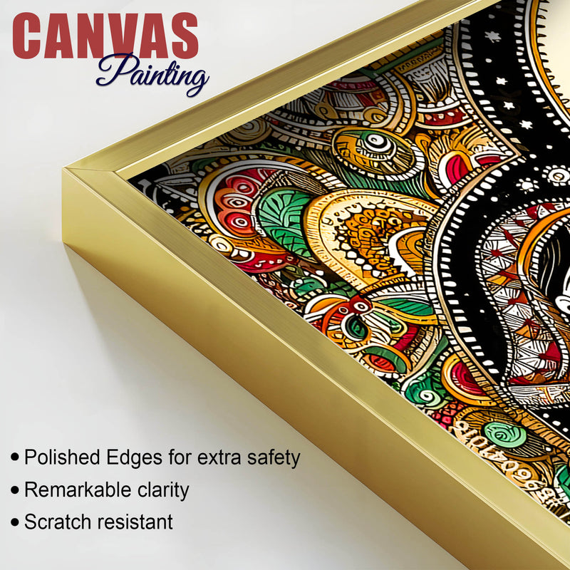Madhubani Women Theme Canvas Painting | Ethnic Indian Wall Painting