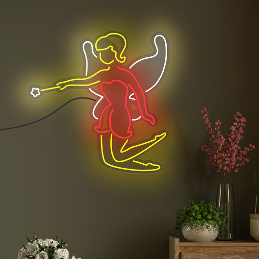 Magical Fairy in Red Dress Neon Sign LED Light