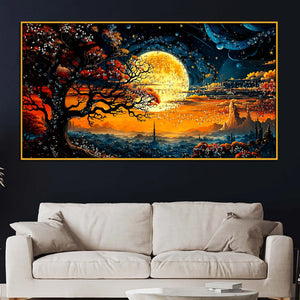 Magical Night Sky Floating Frame Crystal Wall Painting