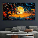 Magical Night Sky Floating Frame Crystal Wall Painting