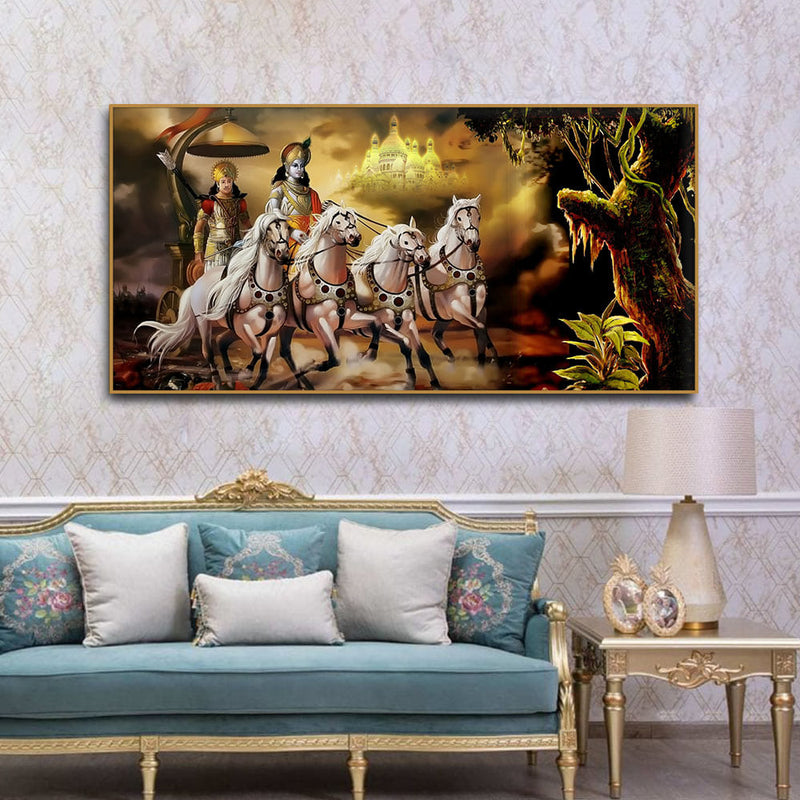 krishna arjun wall art