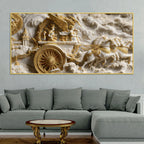 Mahabharata Krishna Rath 3D Canvas Wall Painting