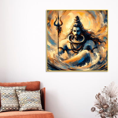Mahadev Aura Canvas Art Premium Shiva Wall Decorative Painting