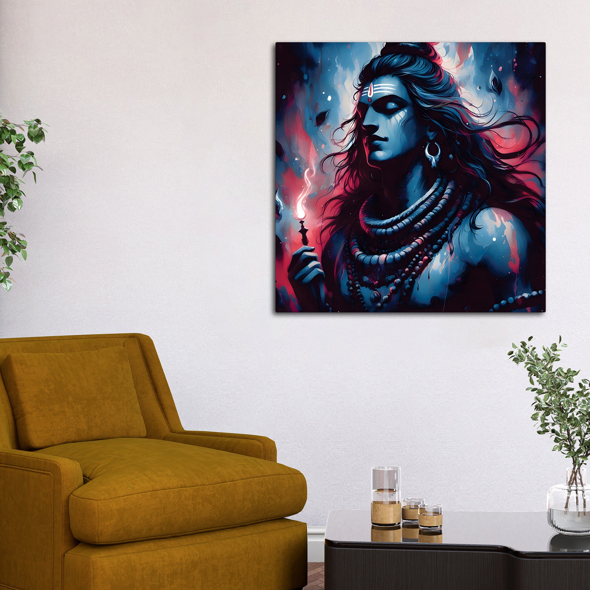 Mahadev Cosmic Art Canvas Lord Shiva Home Decor Painting