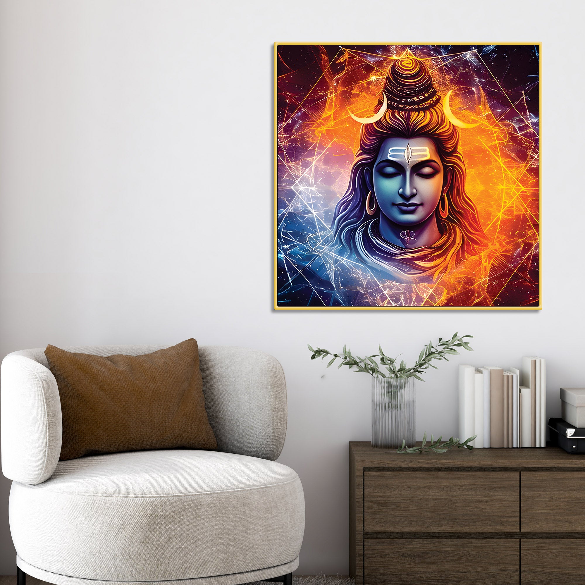 Mahadev Decorative Canvas Shiva Art for Home & Living Room