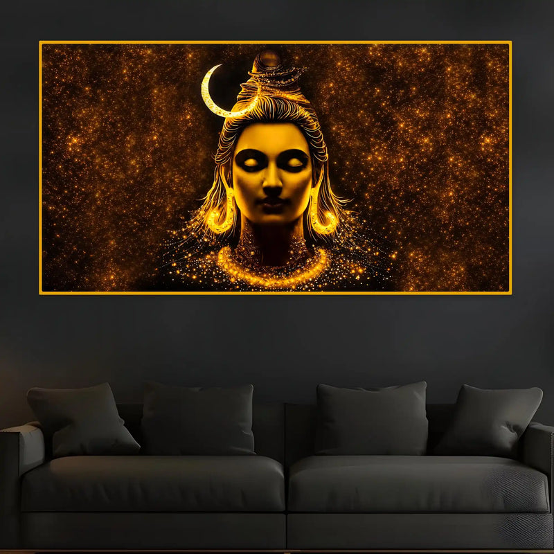 Mahadev Divine Energy Art Crystal Glass Luxury Painting