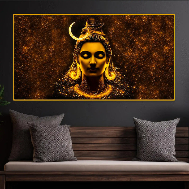 Mahadev Divine Energy Art Crystal Glass Luxury Painting