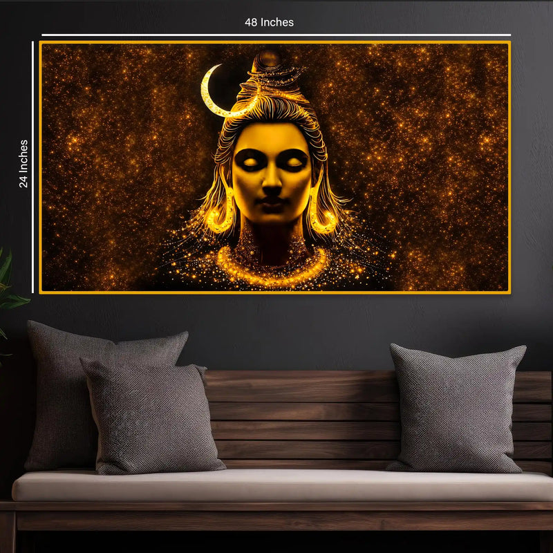 Mahadev Divine Energy Art Crystal Glass Luxury Painting