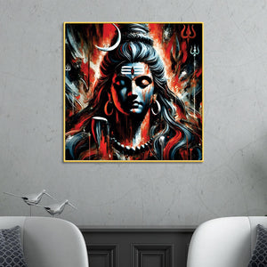 Mahadev Divine Energy Painting Lord Shiva Canvas Wall Art
