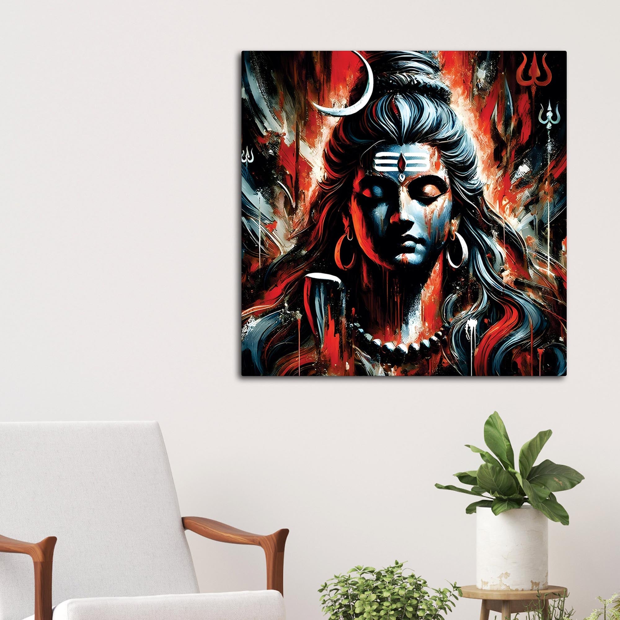 Mahadev Divine Energy Painting Lord Shiva Canvas Wall Art