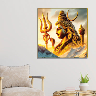 Mahadev Divine Glow Painting Lord Shiva Canvas Artwork