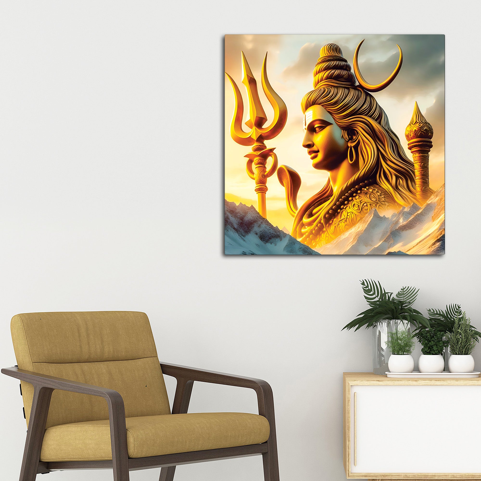 Mahadev Divine Glow Painting Lord Shiva Canvas Artwork